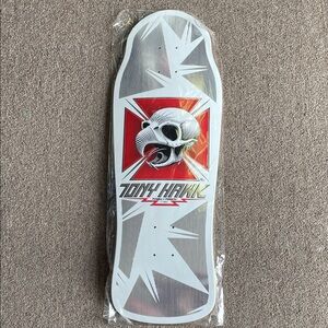Tony Hawk White, Red, Silver Skull Skateboard Deck Series 17 Limited Edition